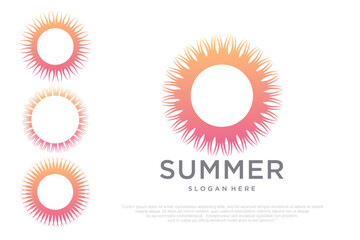 logo design sun modern simple template . icon set vector illustration