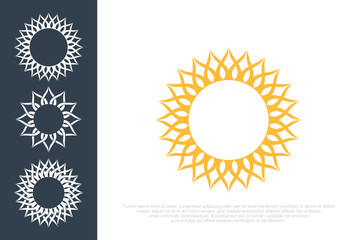 logo design sun modern simple template . icon set vector illustration
