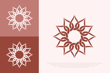 Minimalist sun logo design template. Modern style sun logo