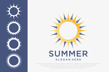 Sun simple icons collection. Vector illustration