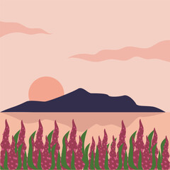 sunset over the mountains