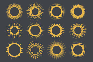 sun logo set icon design template . vector illustration
