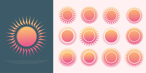 sun logo set icon design template . vector illustration