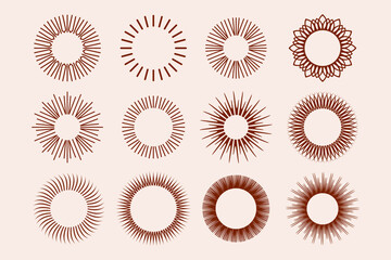sun logo set icon design template . vector illustration