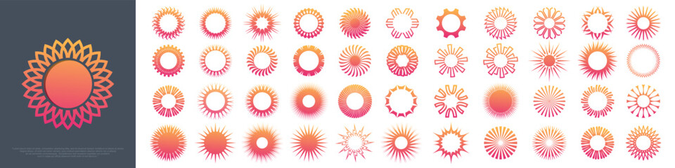Creative sunlight logo design bundle . vector illustration