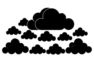 Vector art of silhouette of cloud computing concept