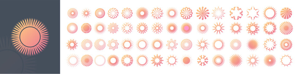 Creative sunlight logo design bundle . vector illustration