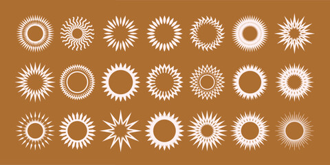 Sun icon set. sun star icons collection. Summer, sunlight, nature, sky. Vector illustration