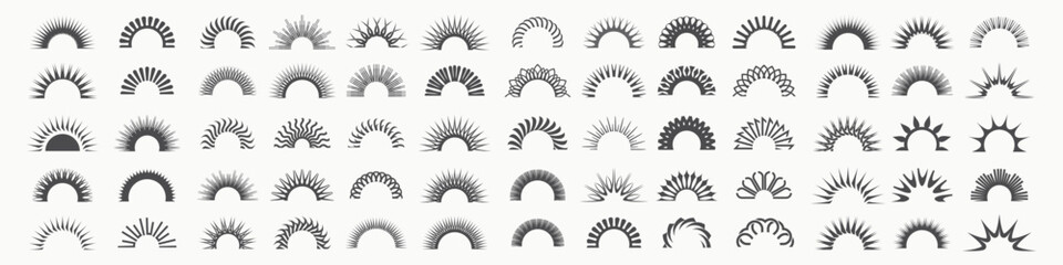 Sun logotype collection. Isolated abstract round shape logo icon set. Modern, simple flat vector illustration.