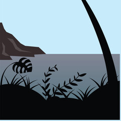 vector illustration of sea landscape