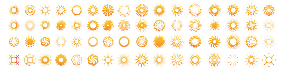sun icon set logo design vector illustration