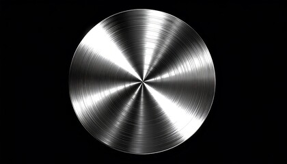 Shiny metallic circular disc on black background