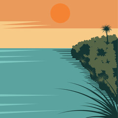 sunset over the sea