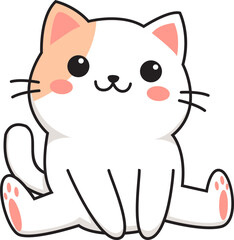 Cute Orange Cat sitting Vector Illustration