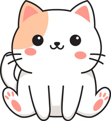Cute Kawaii Orange Cat Vector Illustration