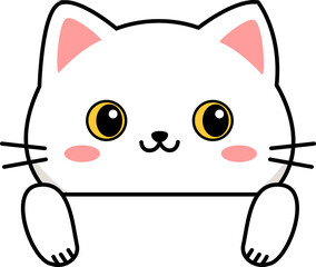 Cute White Kitten peeking