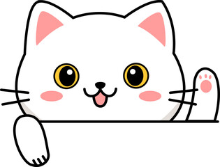 Cute White Kitten peeking