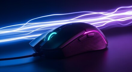 Gaming Mouse - RGB Light Trails, E-sports Peripheral, High Performance, PC Gaming, Gamer Setup, Modern Technology, Illuminated Device