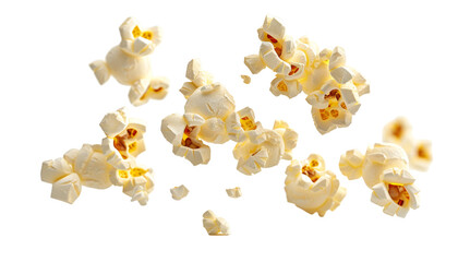 Realistic Floating Popcorn Isolated on transparent Background

