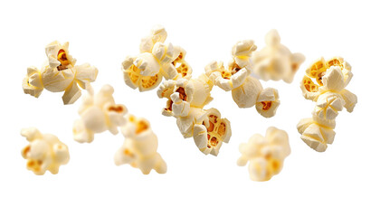 Realistic Floating Popcorn Isolated on transparent Background

