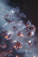 3D Render of a Sparkling Crystalline Gems, Reflecting Light and Radiating a Sense of Mystery and Wonder, Perfect for Projects Requiring a Touch of Elegance and Sophistication