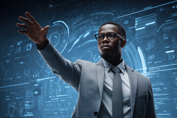 Futuristic Businessman Interacting