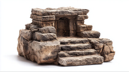 Explore ancient rock temple ruins with steps and doorway for fantasy tabletop gaming terrain scenery