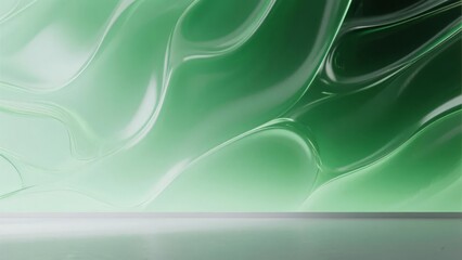 Obraz premium Abstract Green Gradient with Wavy Patterns