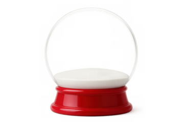 Transparent Background Snow Globe with Red Base