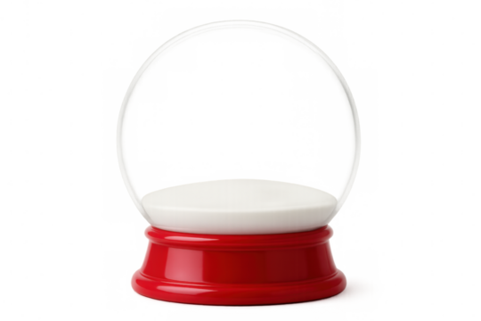 Transparent Background Snow Globe with Red Base