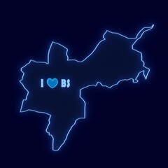 I Love Basel-Stadt Text With Swiss Grisons Canton Outline Map