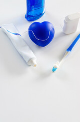 Amor por la Salud bucal. Corazón con sonrisa. Prevención y cuidado oral. Higiene dental. 