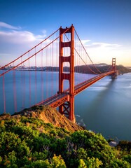 Naklejka premium Golden Gate Bridge at sunrise