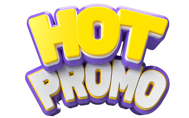 3D Render of Hot Promo Sign - purple and yellow