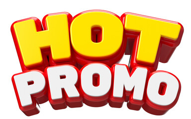 3D Render of Hot Promo Sign - red and yellow