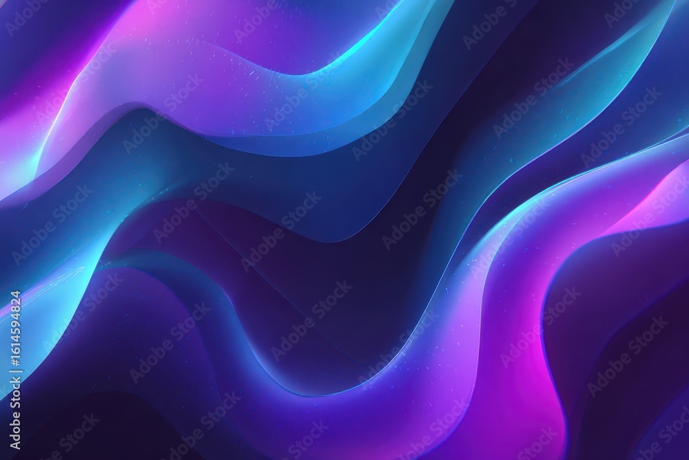 Aufkleber fluid waves of blue and purple create a mesmerizing abstract design that captures the essence of mod