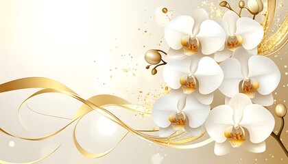 Elegant white orchids with gold accents (1)