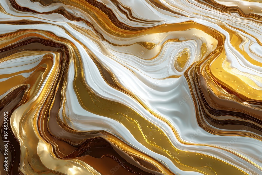 Aufkleber luxury marble background in rich tones of gold and cream with flowing patterns creating an abstract 