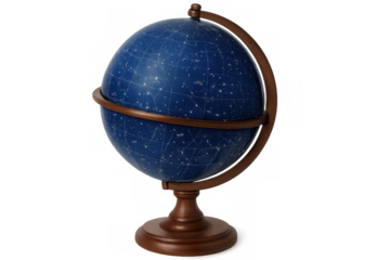 Celestial Globe with Transparent Background Displaying Stars