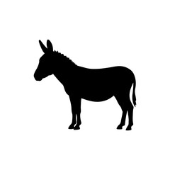 Simple donkey silhouette vector flat illustration design. 