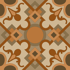 Italian ceramic tile pattern. Mediterranean porcelain pottery. Ethnic folk ornament.