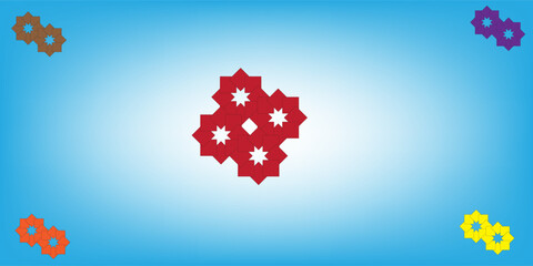 Seamless blue background on white star pattern vector