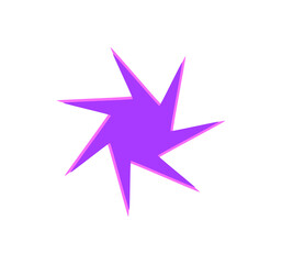 Obraz premium Purple starburst explosion with pink outline vibrant comic pop element on transparent background for stickers, discount, sale, promotions, and posters.