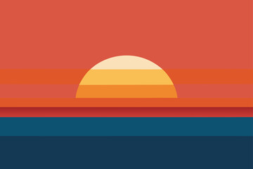 Minimalist Sunset Sky with Ocean Horizon
