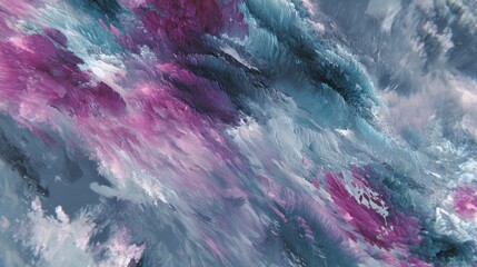 Mesmerizing 3D Render of an Elegant, Textured Surface with Flowing Shapes and Shades of Blue and Pink, Creating a Visually Stunning and Dynamic Composition
