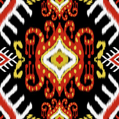 Ikat fabric Multi-colored abstract symbol