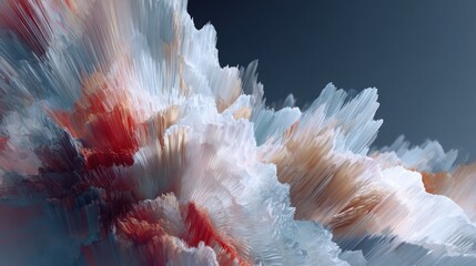 Dynamic 3D Render of a Volumetric Formation with Flowing Strands, Evoking Energy and Movement, Ideal for Visualizing Data