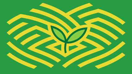 Stylized Aerial Maze Pattern of Paddy Fields