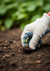Planting a seedling in the garden soil, a symbol of growth and new beginnings