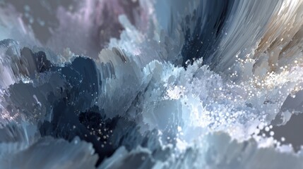Mesmerizing 3D Render of an Ethereal, Flowing Abstract Formation with Delicate Spheres, Evoking a Sense of Wonder and Serenity